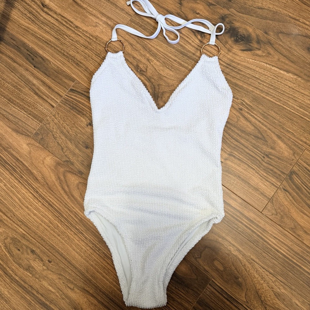 Show Me Your MUMU Amaya 1 PC Swimsuit White Scrunch Size S
